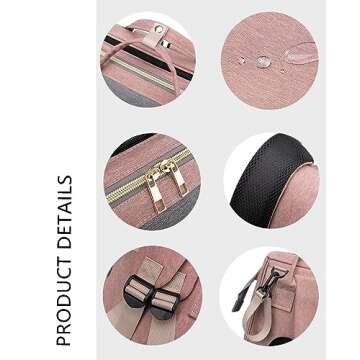 Diaper Bag Backpack with Changing Station: Pink Baby Toddler Bags for Girls Boys Women Large Big Travel Backpack Pañaleras Modernas Para Bebe Niña Newborn Essentials Mom Must Haves Baby Registry