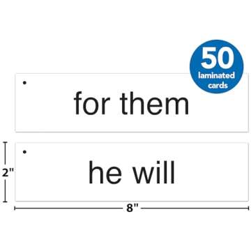 Essential Learning Products 50 Sight-Word Phrases for Emergent Readers Aid 8 x 2 Inches