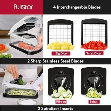 Fullstar Vegetable Chopper - 9 in 1 Efficient Meal Prep Tool