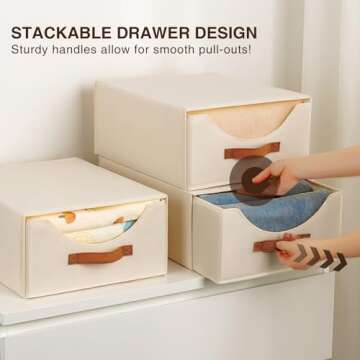 Homsorout Closet Organizers and Storage - Large Storage Bins with Drawer, Fabric Clothes Organizers ...