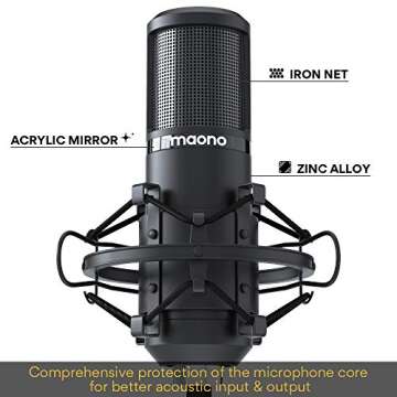 MAONO Podcast Microphone 192KHZ/24BIT AU-PM420 Metal USB Condenser Cardioid PC Mic with Professional Sound Chipset for Gaming, Streaming, YouTube, Voice Over, Studio/Home Recording