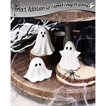 Tuitessine 6 PCS Halloween Ghost Figurines & Vases Set