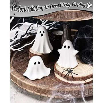 Tuitessine 6 PCS Halloween Ghost Figurines & Vases Set