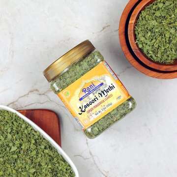 Rani Fenugreek Leaves Dried (Kasoori Methi) 3.5oz (100g) PET Jar ~ All Natural | Vegan | Gluten Frie...