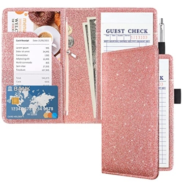 ACdream Server Books for Waitress with Zipper Pocket, Guest Book Note Pad, Cute Pocket Leather Money...