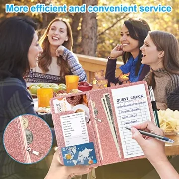 Stylish ACdream Server Book for Waitresses with Zipper Pocket