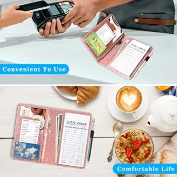 Stylish ACdream Server Book for Waitresses with Zipper Pocket