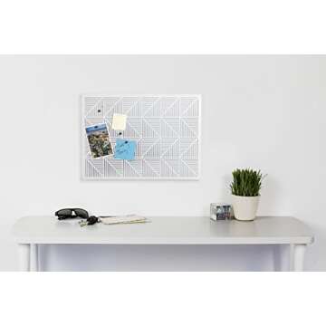 Umbra Trigon, Wall Mounted Bulletin Board, Magnetic Board, and Message Board, White
