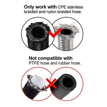 EVIL ENERGY 8AN Hose End Fitting Straight Swivel for CPE Braided Hose Black 2PCS