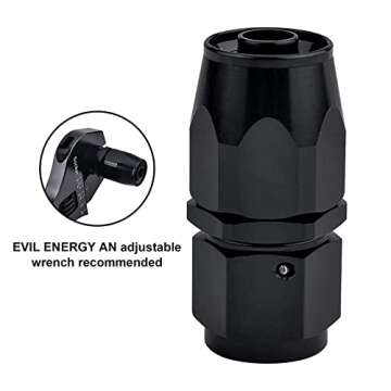 EVIL ENERGY 8AN Hose End Fitting Straight Swivel for CPE Braided Hose Black 2PCS