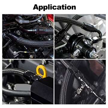 EVIL ENERGY 8AN Hose End Fitting Straight Swivel for CPE Braided Hose Black 2PCS