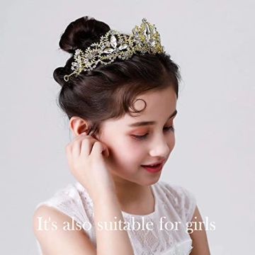 Gold Tiara for Women, Elegant Rhinestone Crown for All Occasions
