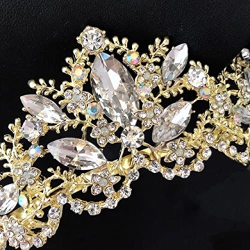 Gold Tiara for Women, Elegant Rhinestone Crown for All Occasions