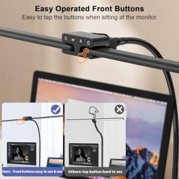 EppieBasic Desk Lamp,24W Led Desk Lamps with Clamp,Double Head Desk Light for Home Office, Architect Desktop Lamp Eye Care Workbench Office Table Light for Monitor Studio Reading