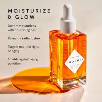 HERBIVORE Phoenix Rosehip Anti-Aging Face Oil – Hydrating with CoQ10, Antioxidants, and Vitamin E for Dry Skin, Plant-based, Vegan, Cruelty-free, 50mL / 1.7 oz