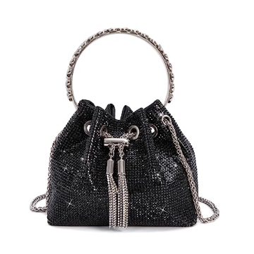Sweetovo Bling Crystal Rhinestone Purse for Women: Sparkly Evening Clutch Handbag