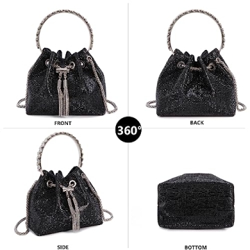 Sweetovo Bling Rhinestone Purse for Women Evening Clutch