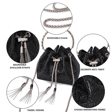 Sweetovo Bling Rhinestone Purse for Women Evening Clutch