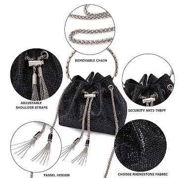 Sweetovo Bling Rhinestone Purse for Women Evening Clutch