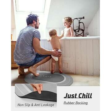 MontVoo Bath Mat-Bathroom Mat Bathroom Rug Absorbent Non Slip Quick Dry Stain Resistant Bath Mat Rug for Bathroom Floor Bathmat-Easy Care Shower Rug for Outside Bathtub Shower Room 17"x27" Grey