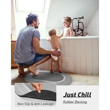 MontVoo Bath Mat-Bathroom Mat Bathroom Rug Absorbent Non Slip Quick Dry Stain Resistant Bath Mat Rug for Bathroom Floor Bathmat-Easy Care Shower Rug for Outside Bathtub Shower Room 17"x27" Grey