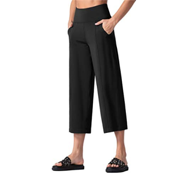 THE GYM PEOPLE Bootleg Yoga Capris Pants for Women Tummy Control High Waist Workout Flare Crop Pants...