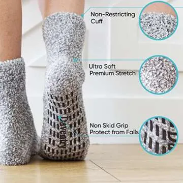 Daventry Ultra Thick Fuzzy Grip Socks - Cozy Comfort & Safety