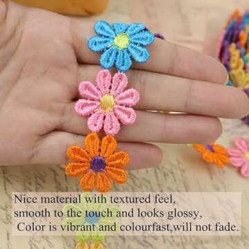 IDONGCAI Daisy Flower Lace Trim for Creative Crafts