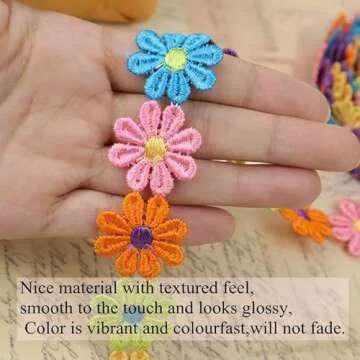 IDONGCAI Daisy Flower Lace Trim for Creative Crafts