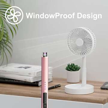 MeeToo Electric Candle Lighter Rechargeable Type-C - Gifts for Wife Men Women Nana, USB Plasma Arc Windproof Lighters for Candle Christmas Camping Kitchen Rose Gold