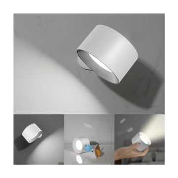 Koopala LED Wall Sconces: Rechargeable, Dim 3 Brightness, 360° Rotate Magnetic Ball