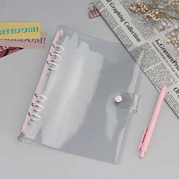 Stylish Multibey A5 6-Rings Binder with Clear Cover