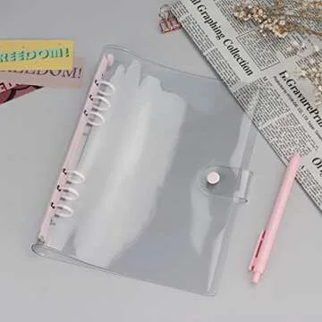 Stylish Multibey A5 6-Rings Binder with Clear Cover