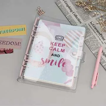 Stylish Multibey A5 6-Rings Binder with Clear Cover