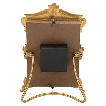 NIKKY HOME Vintage Gold Table Clock, Silent Non-Ticking Battery Operated Retro Desk Shelf Mantel Small Metal Clock for Living Room Decor