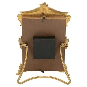 NIKKY HOME Vintage Gold Table Clock, Silent Non-Ticking Battery Operated Retro Desk Shelf Mantel Small Metal Clock for Living Room Decor