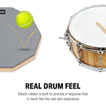 Donner 8 Inch Silent Drum Practice Pad with Sticks