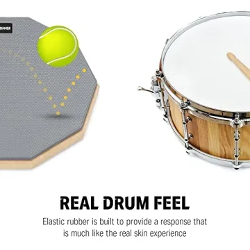 Donner 8 Inch Silent Drum Practice Pad with Sticks