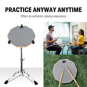 Donner 8 Inch Silent Drum Practice Pad with Sticks