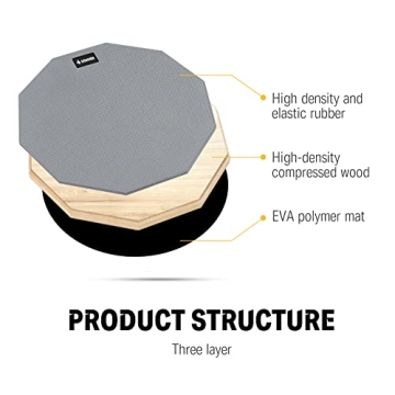 Donner 8 Inch Silent Drum Practice Pad with Sticks