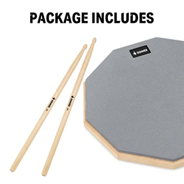 Donner 8 Inch Silent Drum Practice Pad with Sticks