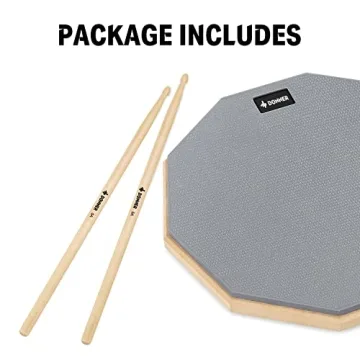 Donner 8 Inch Silent Drum Practice Pad with Sticks