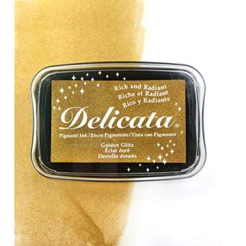 Tsukineko Delicata Ink pad, Golden Glitz