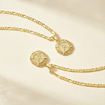 14K Gold Plated Initial Necklace Personalized Monogram Jewelry