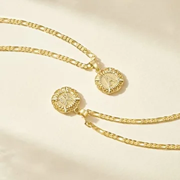 14K Gold Plated Initial Necklace Personalized Monogram Jewelry