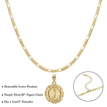 14K Gold Plated Initial Necklace Personalized Monogram Jewelry