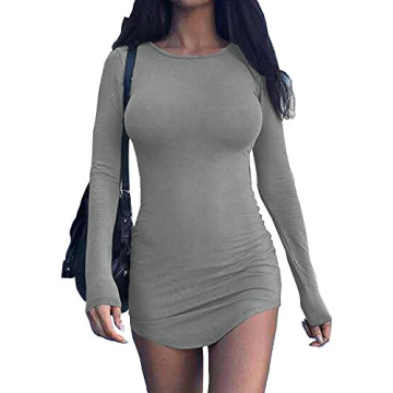 Haola Women's Sexy Bodycon Mini Dress - Irregular Hem Style