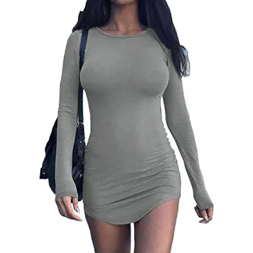 Haola Women's Sexy Bodycon Mini Dress - Irregular Hem Style