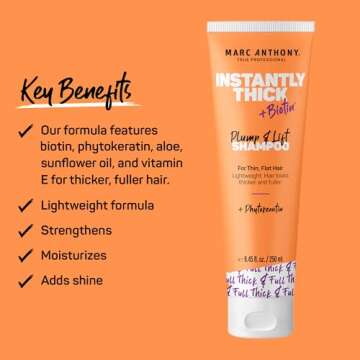 Marc Anthony Hair Thickening Shampoo - Biotin & Aloe Lightweight Formula for Volumizing, Thicker & Fuller Hair