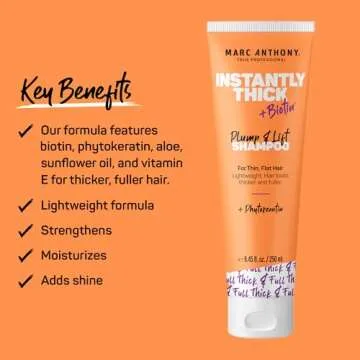 Marc Anthony Hair Thickening Shampoo - Biotin & Aloe Lightweight Formula for Volumizing, Thicker & Fuller Hair